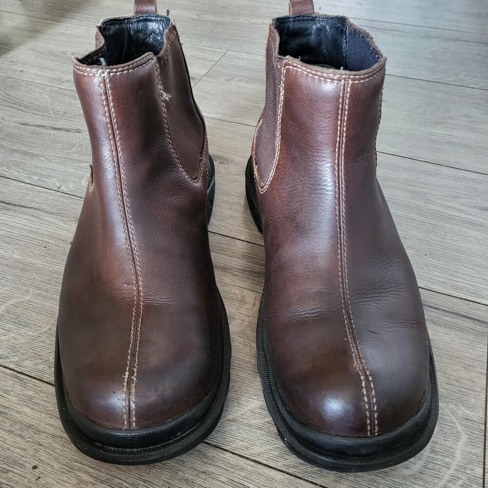 Clarks Men's Morris Up Waterproof Chelsea Boots - Brown Leather - Size 10